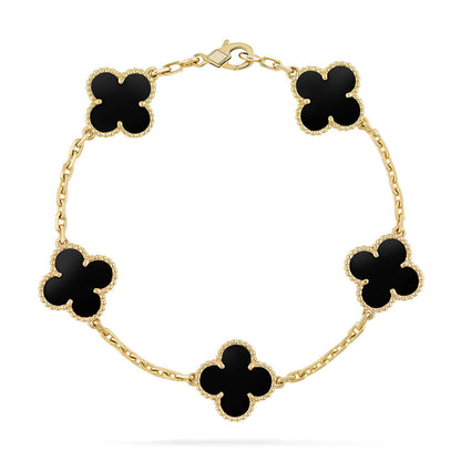 [GALE]Force Horseshoe & Clover 5 Motifs Bracelet Stack Set