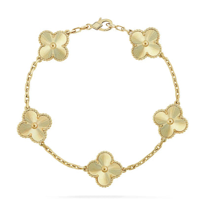 [GALE]Clover Laser  Pulsar Stone 5-Motif & LOVE Diamond-Paved Bracelet Stack Set
