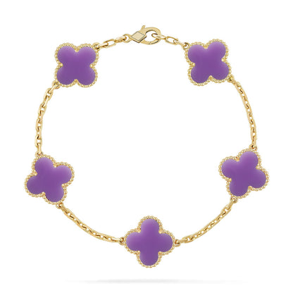 [GALE]CLOVER 5 MOTIF LIGHT PURPLE BRACELET COLLECTION