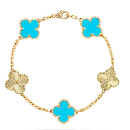 [GALE] CLOVER 5 MOTIF TURQUOISE BRACELET COLLECTION