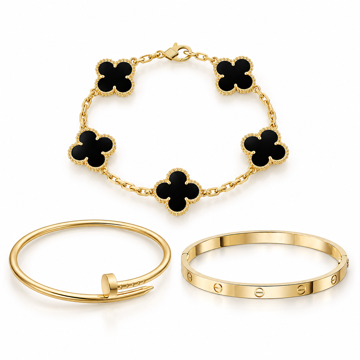[GALE]Clover & Juste & Lover  Bracelet Stack Set