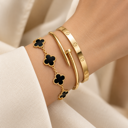 [GALE]Clover & Juste & Lover  Bracelet Stack Set