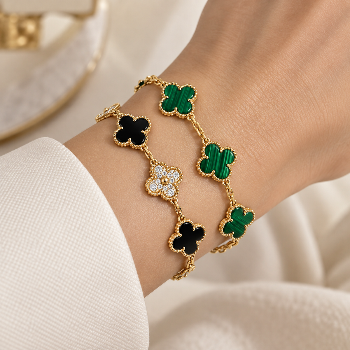 [GALE]Clover 5 Motifs  Duo Bracelet Stack Set