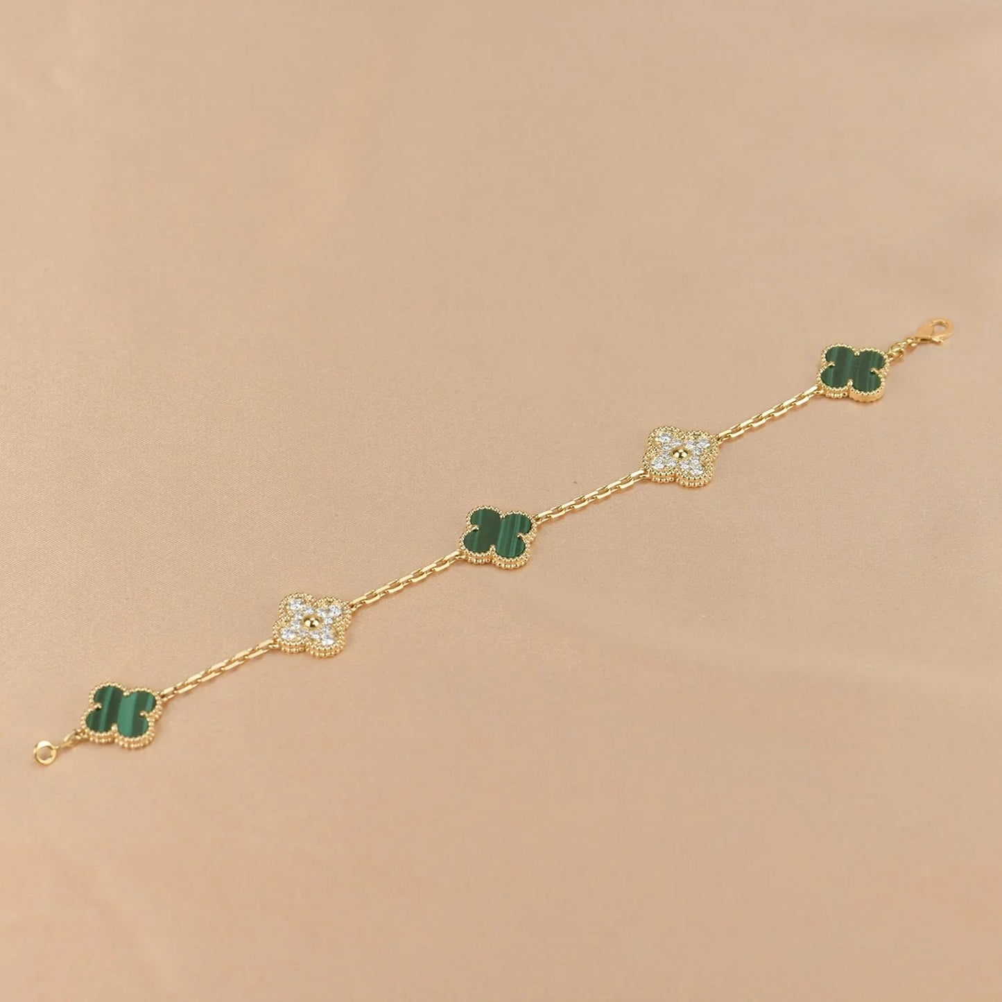 [GALE] CLOVER 5 MOTIF MALACHITE BRACELET COLLECTION
