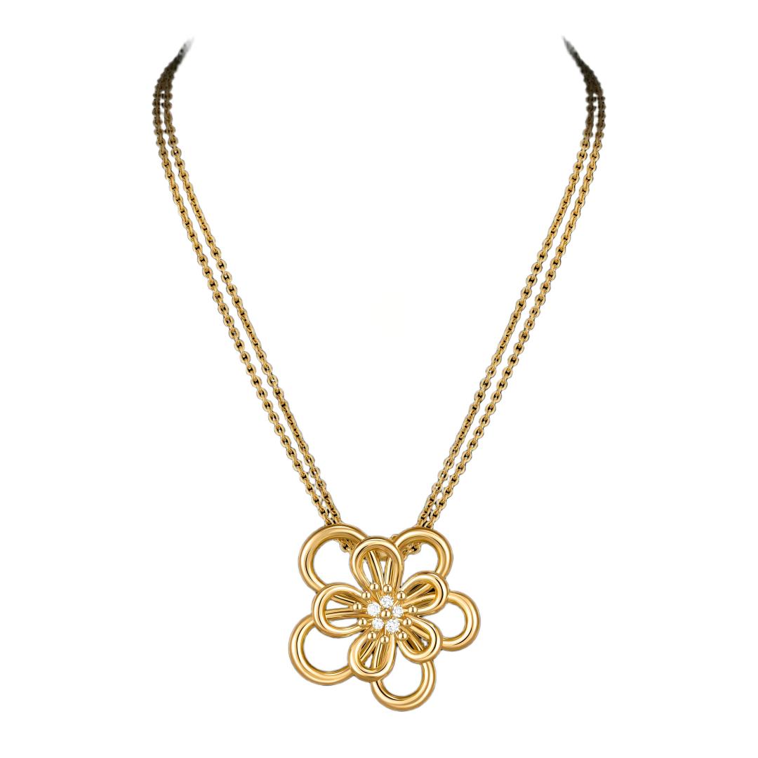 [GALE JURI]FLOWERLACE NECKLACE 5 DIAMONDS