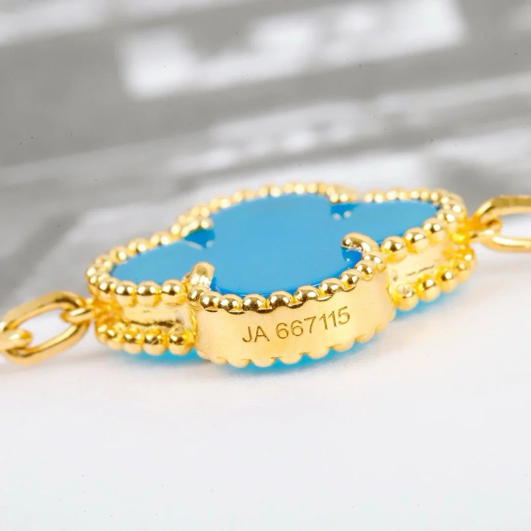 [GALE] CLOVER 5 MOTIF TURQUOISE BRACELET COLLECTION