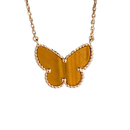 [GALE] TIGER__ EYE BUTTERFLY NECKLACE