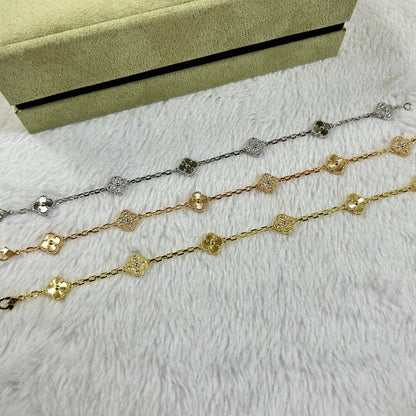 [GALE]CLOVER 6 MOTIF DIAMOND LASER BRACELET
