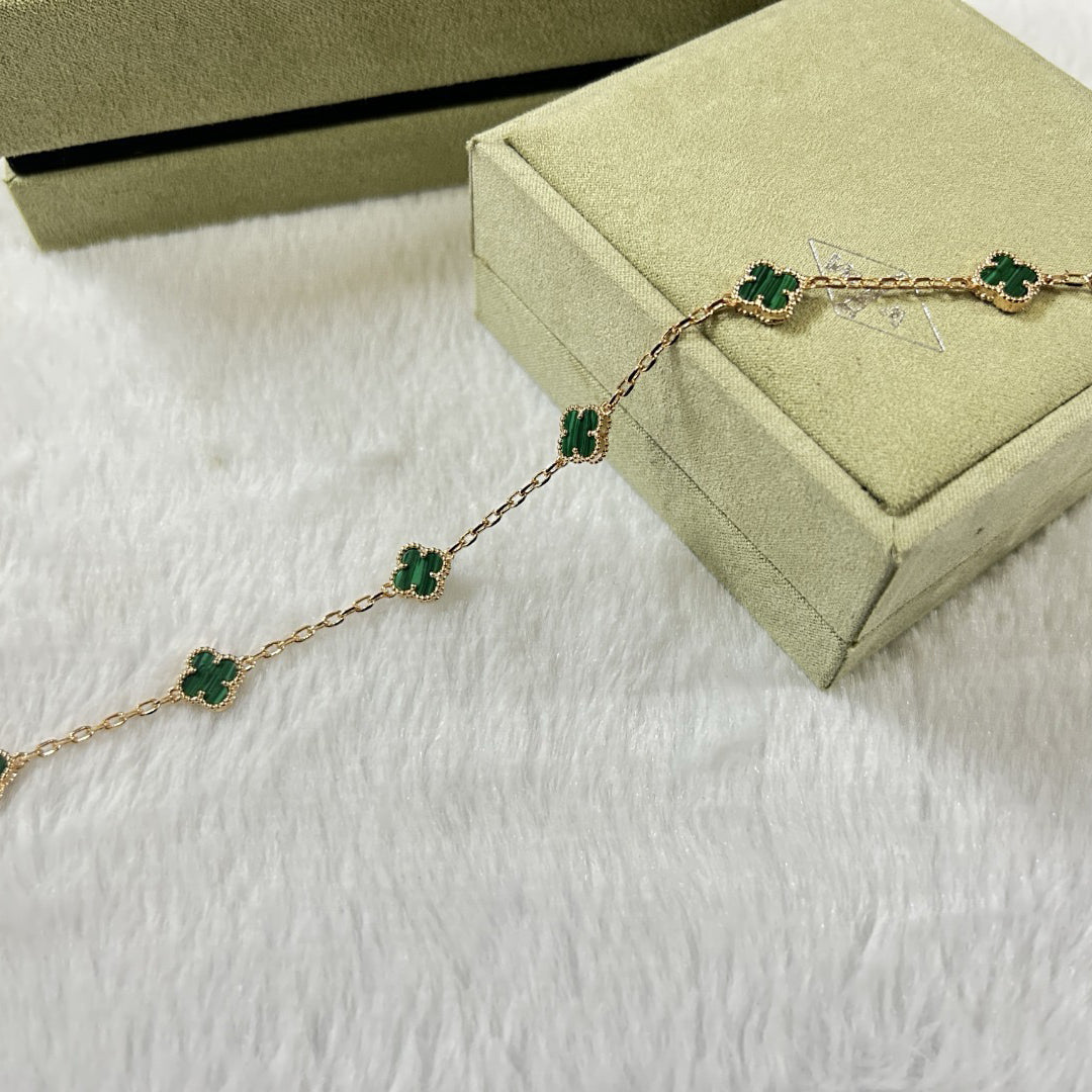 [GALE]CLOVER 6 MOTIF MALACHITE BRACELET