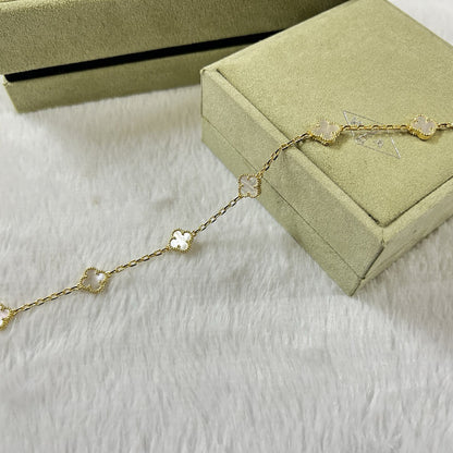 [GALE]CLOVER 6 MOTIF WHITE MOP BRACELET