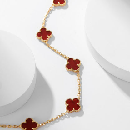 [GALE]CLOVER 10 MOTIFS CARNELIAN NECKLACE