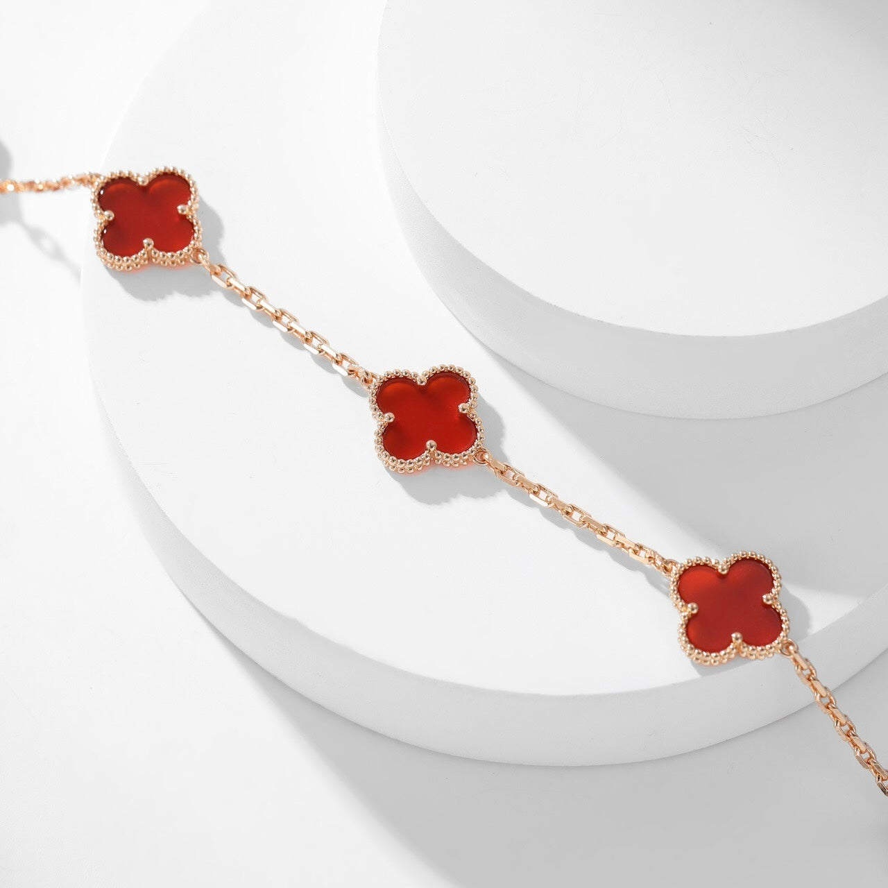 [GALE]CLOVER 10 MOTIFS CARNELIAN NECKLACE