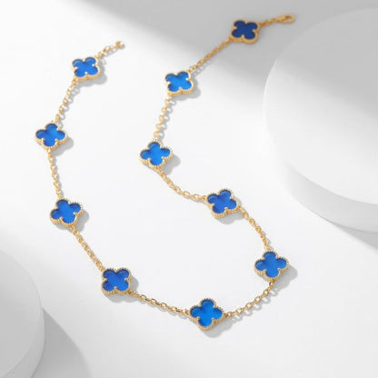 [GALE]CLOVER 10 MOTIFS BLUE AGATE NECKLACE