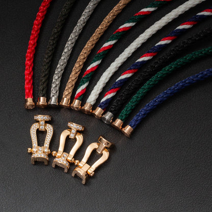 [GALE]FORCE LARGE HORSESHOE FULL DIAMOND BRACELET ROSE GOLD