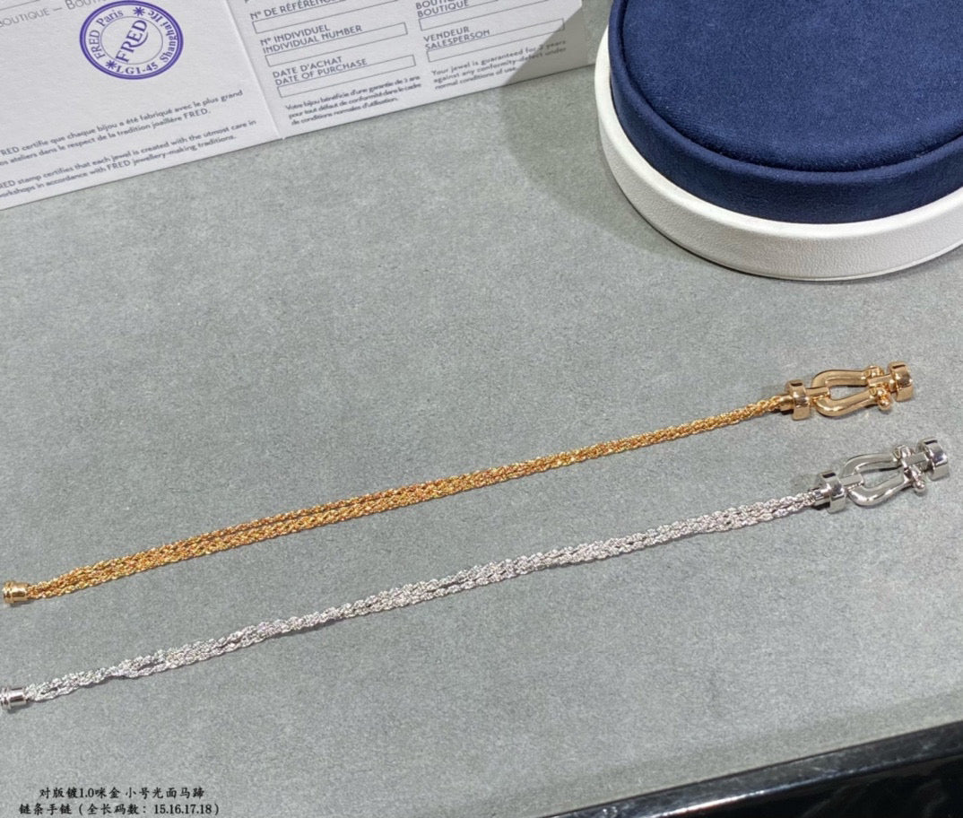[GALE]FORCE SMALL HORSESHOE  DIAMOND CHAIN ROPE BRACELET