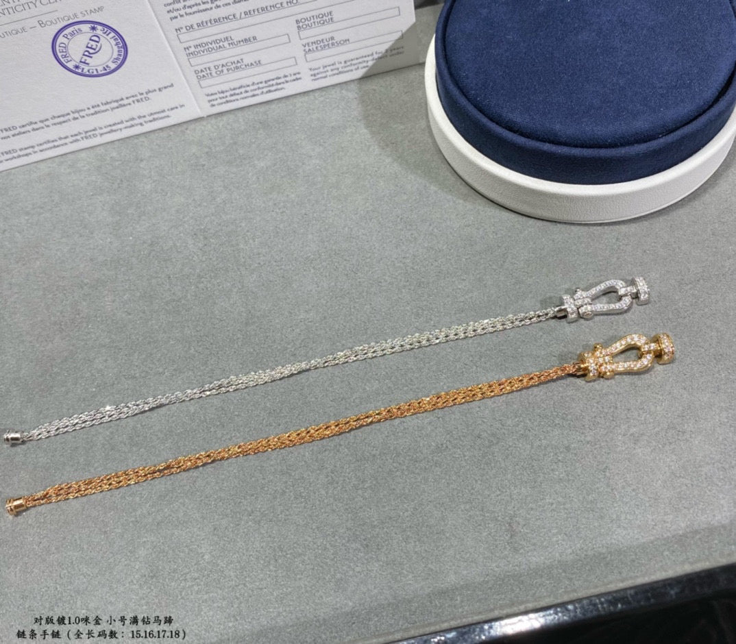 [GALE]FORCE SMALL HORSESHOE  DIAMOND CHAIN ROPE BRACELET