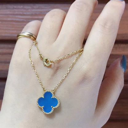 [GALE]CLOVER 15MM BLUE AGATE NECKLACE