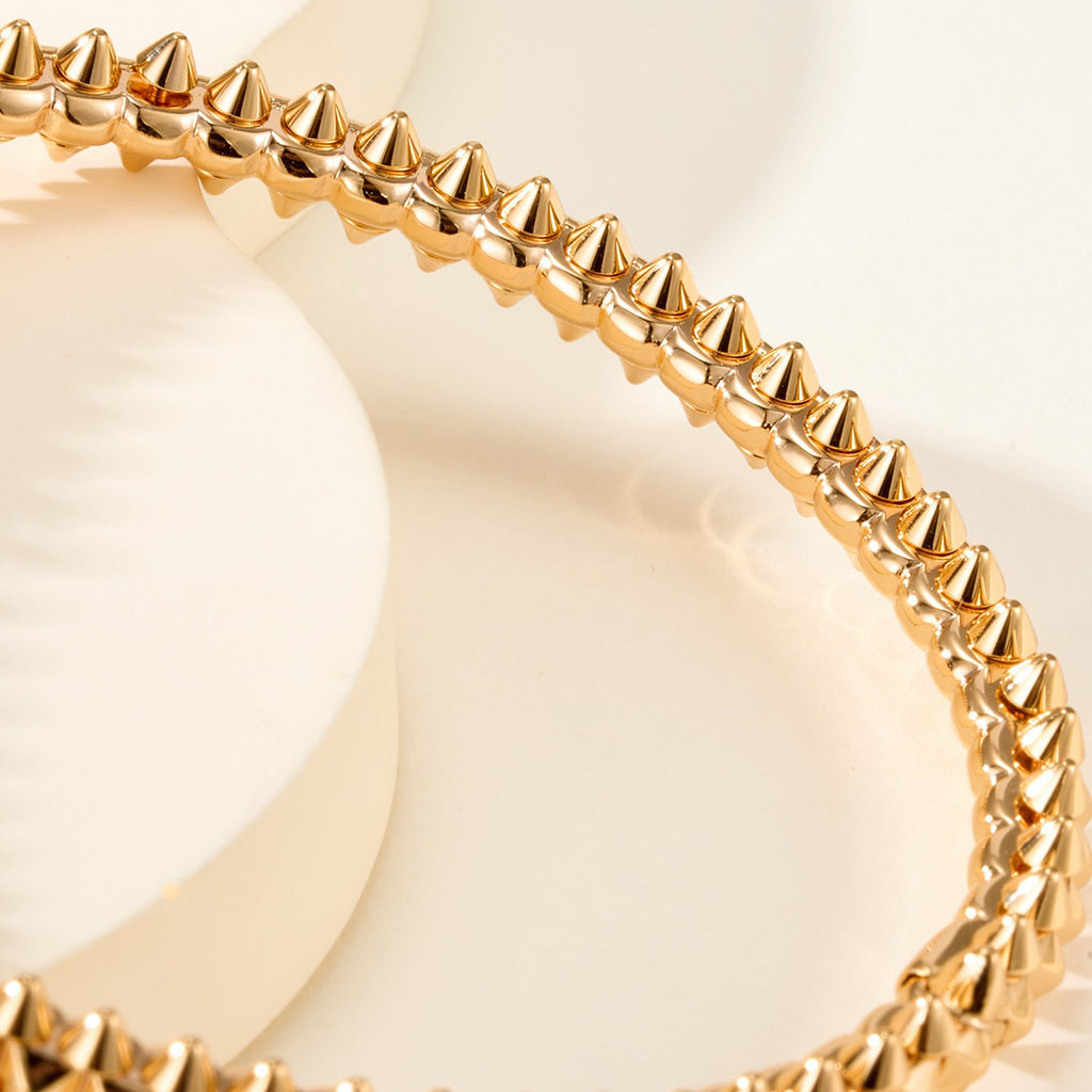 [GALE] CLASH & Clover Laser 5-Motif & LOVE Brushed Bracelet Stack Set