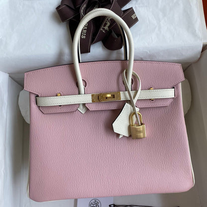 HM BIRKIN 25CM LIGHT PINK CHEVERO MYSORE LEATHER GOLD HARDWARE