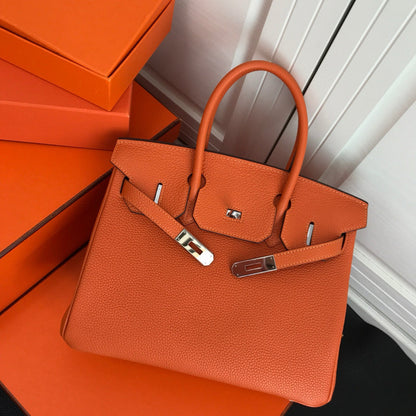 HM BIRKIN ORANGE TOGO LEATHER SILVER HARDWARE