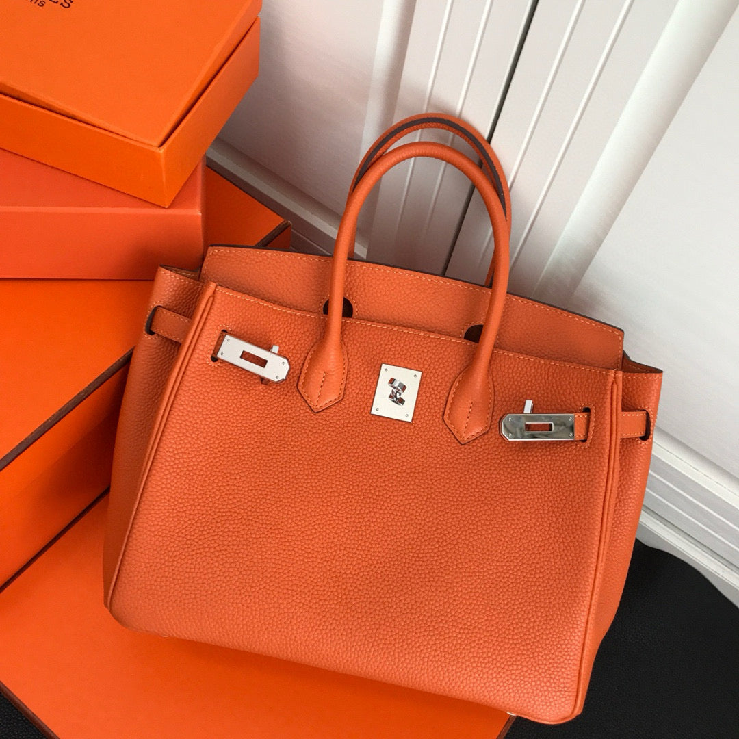 HM BIRKIN ORANGE TOGO LEATHER SILVER HARDWARE