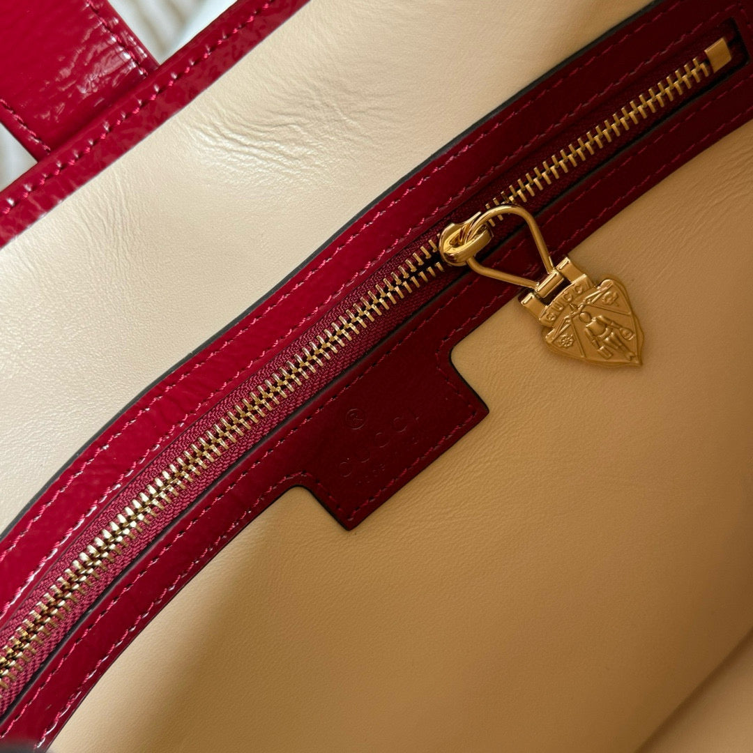 GG JACKIE MINI 19 SHOULDER BAG IN DARK RED CALFSKIN