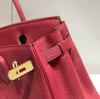 HM BIRKIN 25CM BURGUNDY CALFSKIN GOLD HARDWARE