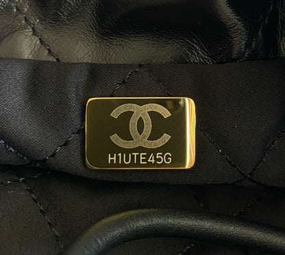 CC 22 Hobo Bag 19cm Black Lambskin Gold Hardware
