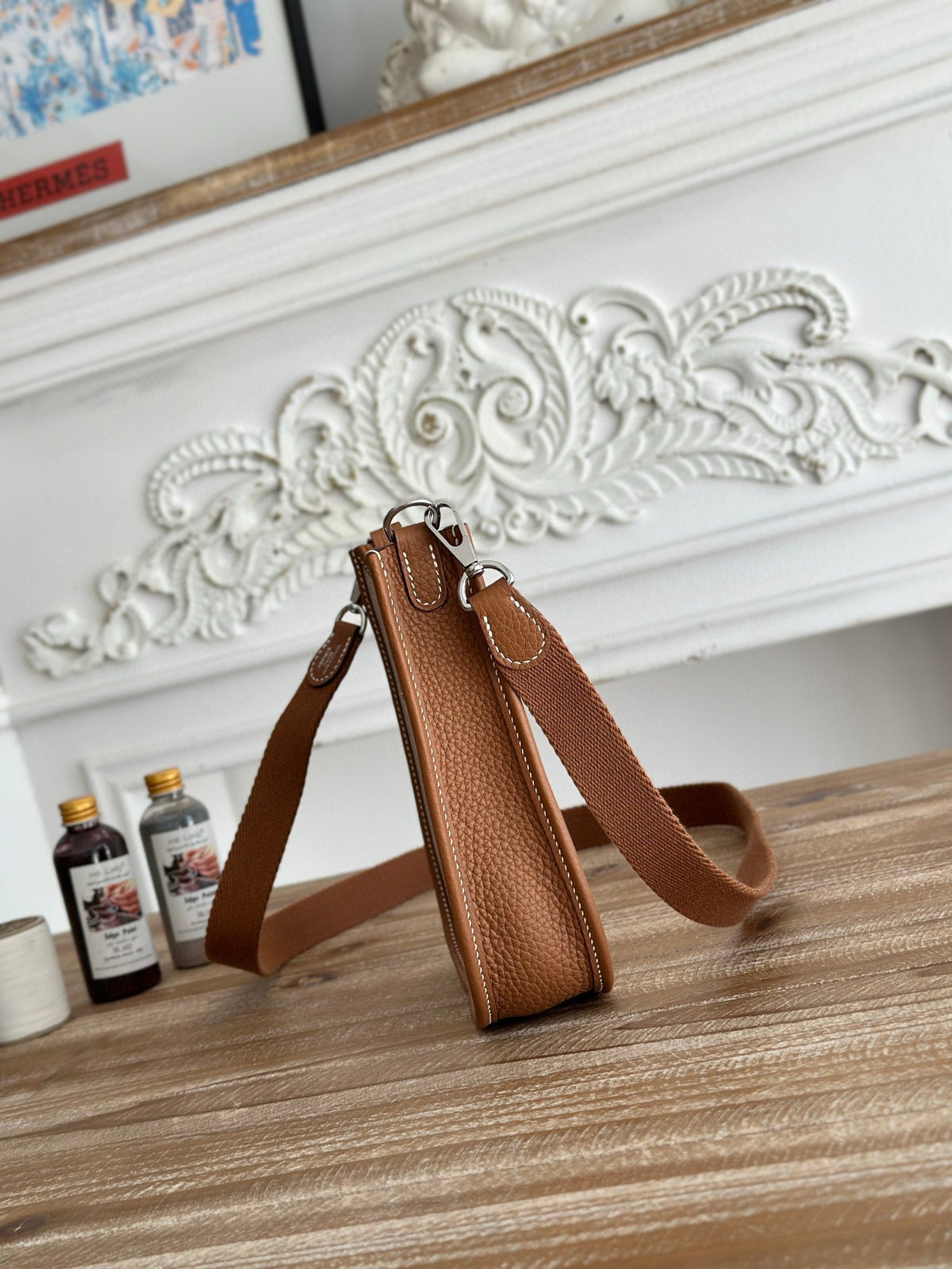 Evelyne Hermes Bags 17 Brown Beige Wax Thread and Cowhide