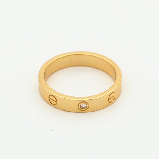 [NOVO] Liebesring 4 mm, 1 Diamant, Roségold