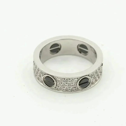 [NOVO] Liebesring, 5,5 mm Diamanten, Pavé-Fassung, Keramik