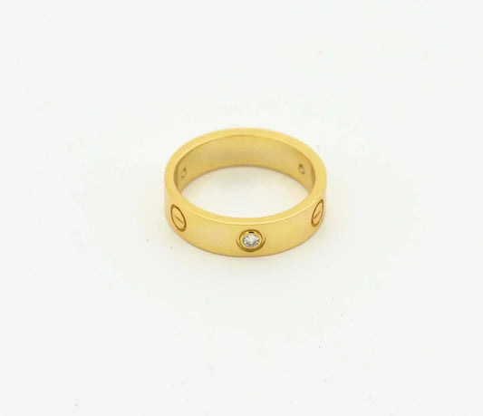 [NOVO] Liebesring 4 mm, 1 Diamant, Gold