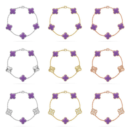 [GALE]CLOVER 5 MOTIF LIGHT PURPLE BRACELET COLLECTION