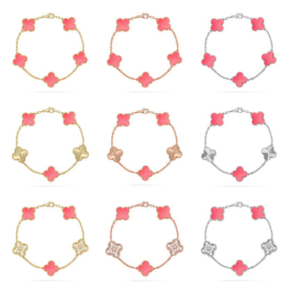 [GALE] CLOVER 5 MOTIFS  PINK MOP BRACELET COLLECTION
