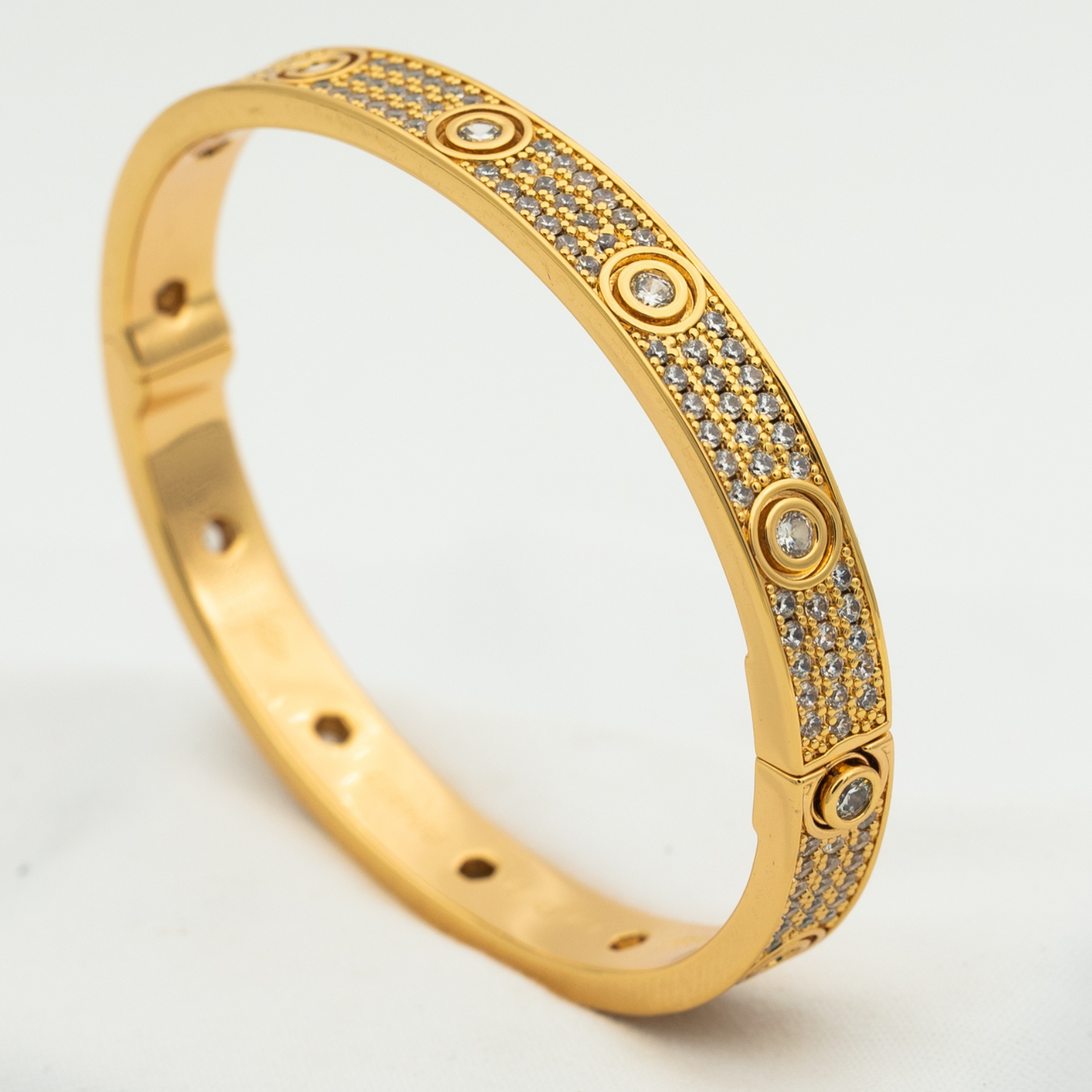 [GALE]LOVE BRACELET 6.1MM DIAMOND-PAVED 10 BIG DIAMONDS
