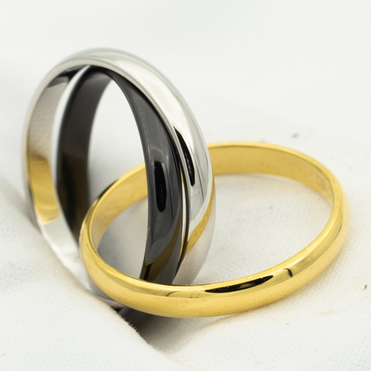 [NOVO]TRINITY RING SCHWARZ GOLD SILBER