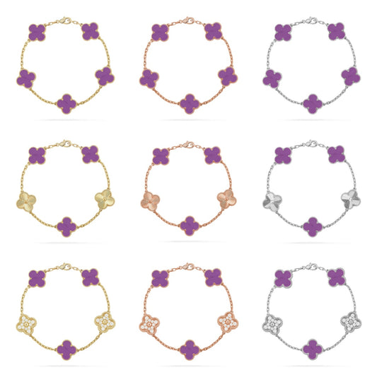 [GALE] CLOVER 5 MOTIF VIOLET BRACELET COLLECTION