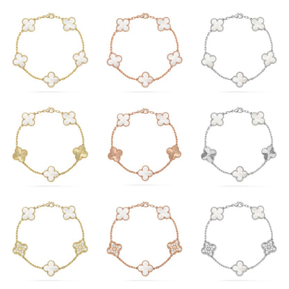 [GALE]CLOVER WHITE PEARL MOP 5 MOTIF BRACELET COLLECTION