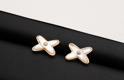 [NEU] JEUX DE WHITE POP ROSE GOLD DIAMOND EARRINGS