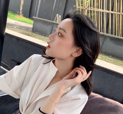 [NEU] JEUX DE WHITE POP ROSE GOLD DIAMOND EARRINGS