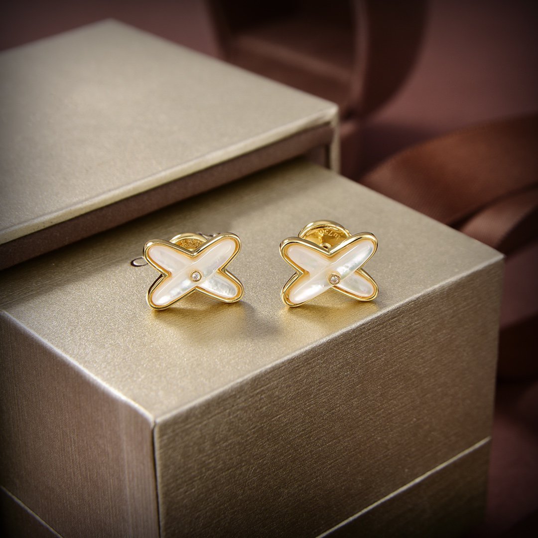 [NEU] JEUX DE WHITE POP GOLD DIAMOND EARRINGS