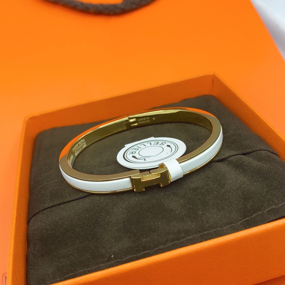 [GALE]CLASSIC HM CLIC WHITE 8MM ENAMEL BRACELET