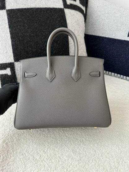 HM BIRKIN 25cm Gris Etain Togo Leather Gold Hardware