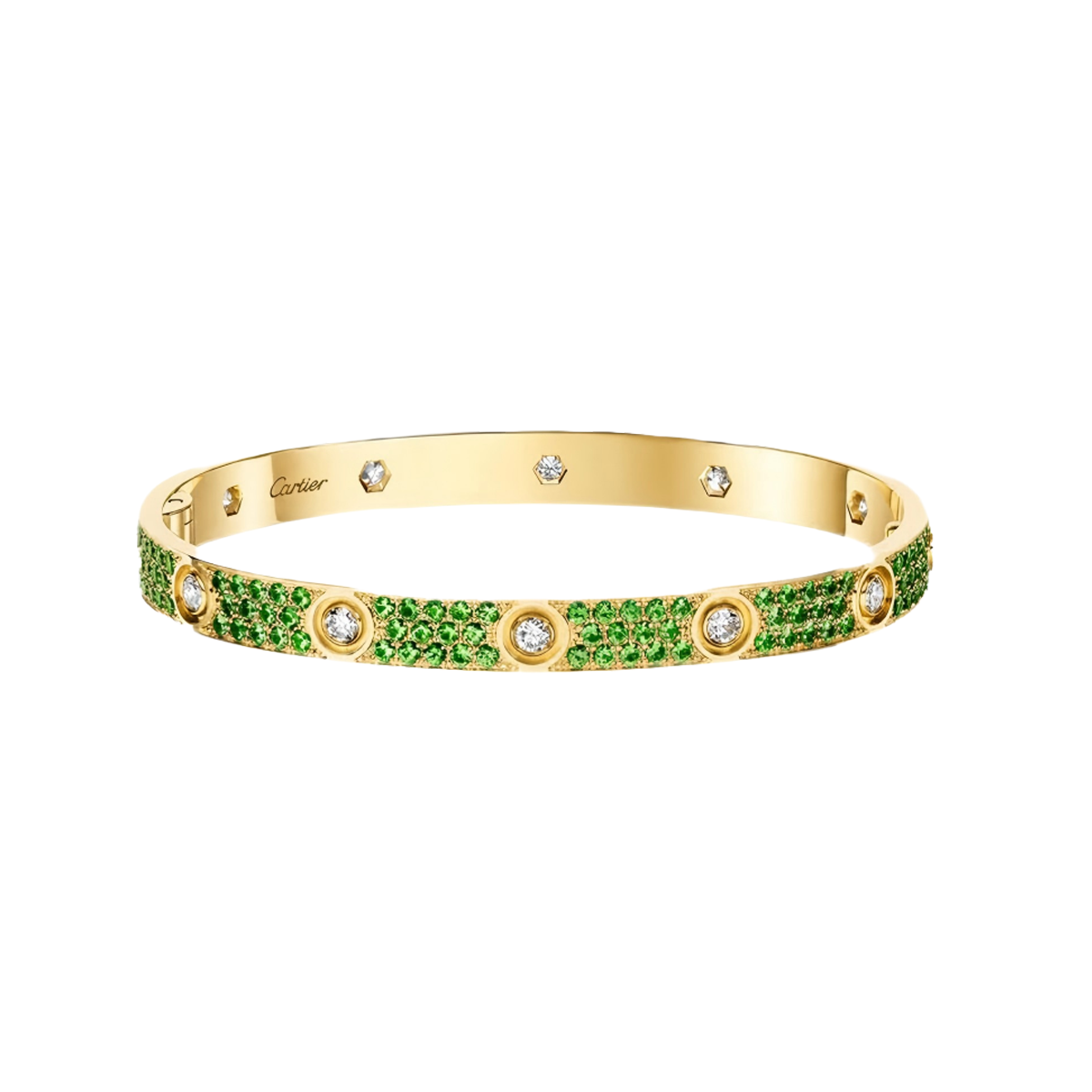 [GALE]2026 PAVE GEMSTONE LOVE BRACELET 6.1MM 10 DIAMONDS