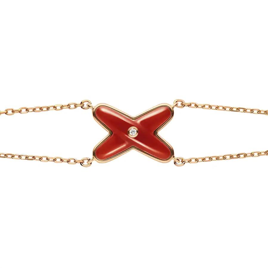 [GALE]JEUX BRACELET CARNELIAN PINK GOLD 1 DIAMOND