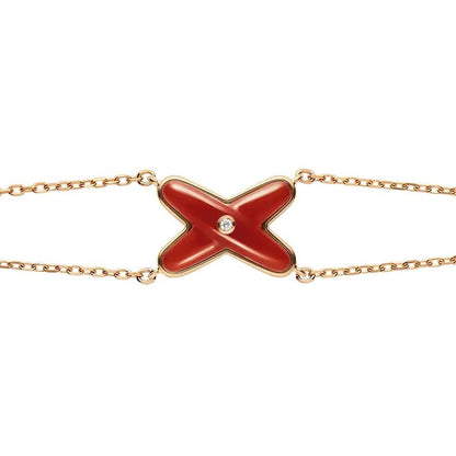 [GALE]JEUX BRACELET CARNELIAN PINK GOLD 1 DIAMOND