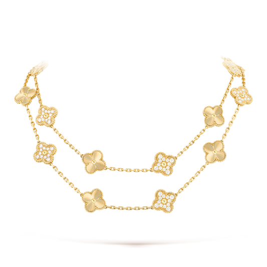 [GALE]CLOVER 20 MOTIFS LASER DIAMOND NECKLACE