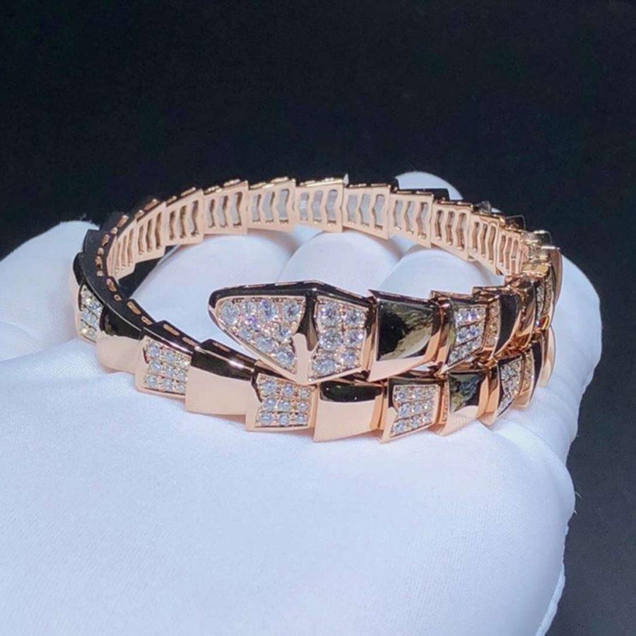 [GALE]SERPENTI WIDE BRACELET PINK GOLD DIAMOND