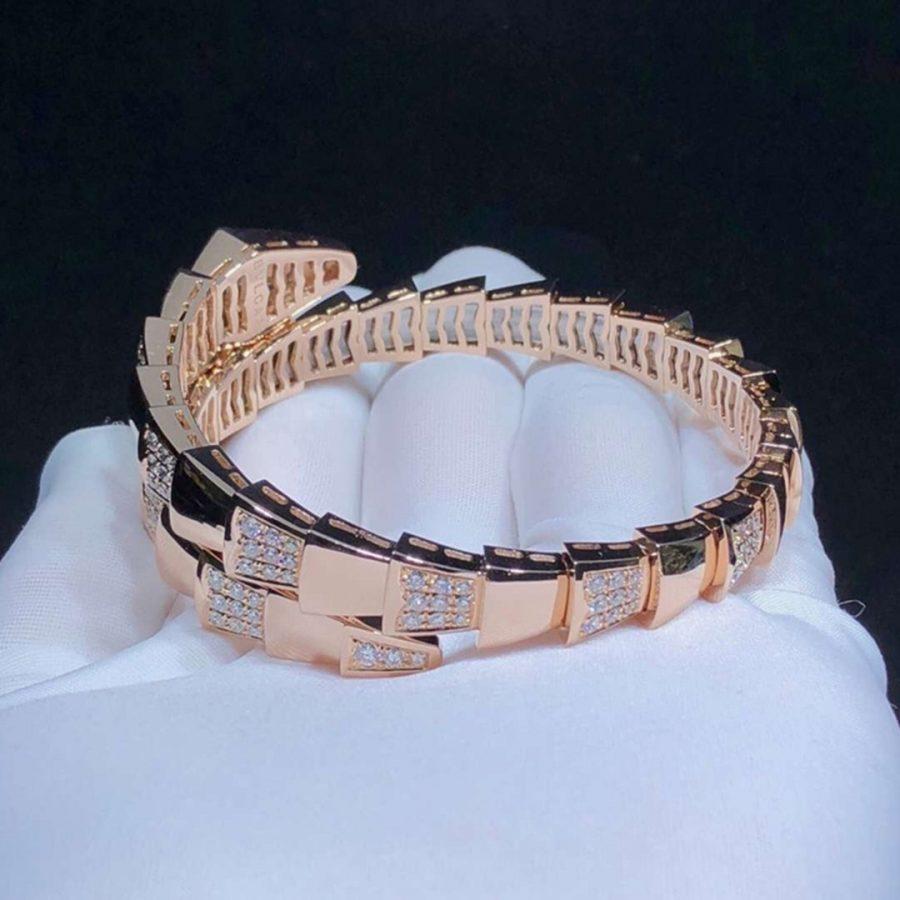 [GALE]SERPENTI WIDE BRACELET PINK GOLD DIAMOND