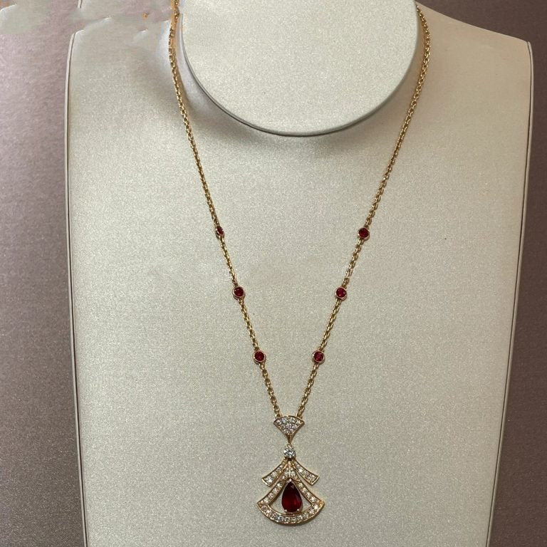 [GALE]DREAM NECKLACE CARNELIAN DIAMOND PINK GOLD